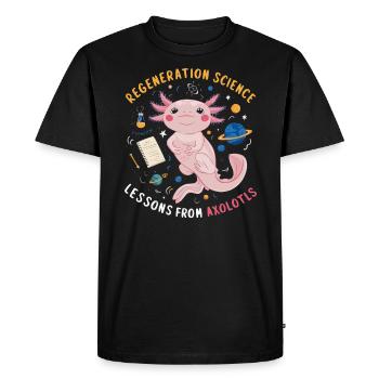 Axolotl Professeur de sciences Salamandre mexicaine - T-shirt Premium bio Homme - noir - Devant - Nico (187cm)