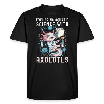 Axolotl Science Teacher Mexican Salamander - Men's Premium Organic T-Shirt - black - Front - Nico (187cm)