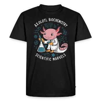 Axolotl Science Teacher Mexican Salamander - Men's Premium Organic T-Shirt - black - Front - Nico (187cm)