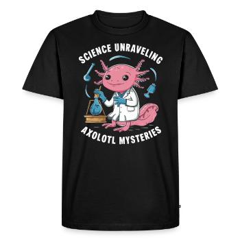 Axolotl Professeur de sciences Salamandre mexicaine - T-shirt Premium bio Homme - noir - Devant - Nico (187cm)