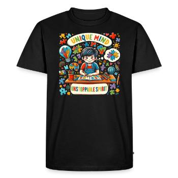 AuDHD Autisme TDAH Spectre autistique Neurodiversité - T-shirt Premium bio Homme - noir - Devant - Nico (187cm)