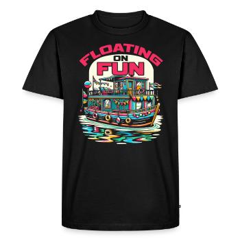 Houseboat Owner Lake Anchor House Boat Boating - Men's Premium Organic T-Shirt - black - Front - Nico (187cm)