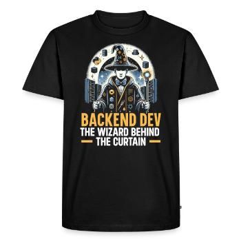 Backend Developer Programming Software Programmer - Men's Premium Organic T-Shirt - black - Front - Nico (187cm)