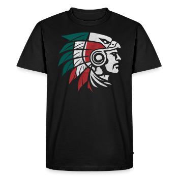 Aztec Warrior Indigenous Mexican Aztec Jaguar - Men's Premium Organic T-Shirt - black - Front - Nico (187cm)