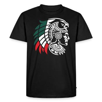 Guerrier aztèque Jaguar aztèque mexicain indigène - T-shirt Premium bio Homme - noir - Devant - Nico (187cm)