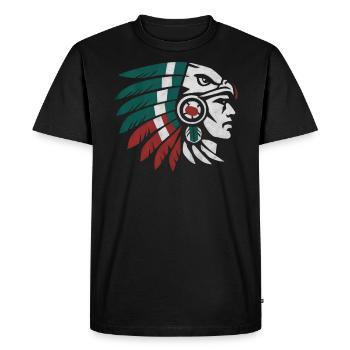 Guerrier aztèque Jaguar aztèque mexicain indigène - T-shirt Premium bio Homme - noir - Devant - Nico (187cm)
