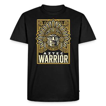 Aztec Warrior Indigenous Mexican Aztec Jaguar - Men's Premium Organic T-Shirt - black - Front - Nico (187cm)