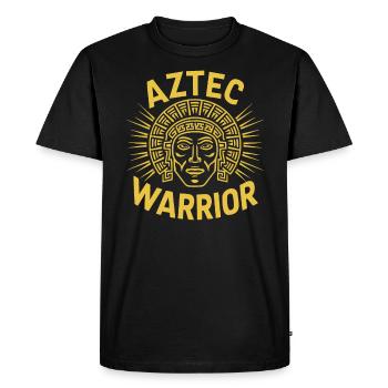 Guerrier aztèque Jaguar aztèque mexicain indigène - T-shirt Premium bio Homme - noir - Devant - Nico (187cm)