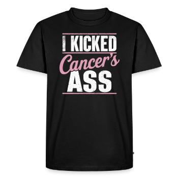 Ruban de sensibilisation au cancer du sein pour les survivantes du cancer - T-shirt Premium bio Homme - noir - Devant - Nico (187cm)