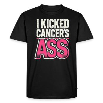 Ruban de sensibilisation au cancer du sein pour les survivantes du cancer - T-shirt Premium bio Homme - noir - Devant - Nico (187cm)