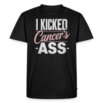 Ruban de sensibilisation au cancer du sein pour les survivantes du cancer - T-shirt Premium bio Homme - noir - Devant - Nico (187cm)