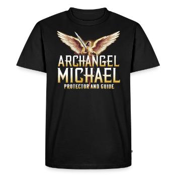 Archange Michel Catholique Christianisme Ange - T-shirt Premium bio Homme - noir - Devant - Nico (187cm)