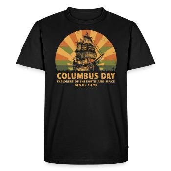 Columbus Day Christophe Colomb Italo-Américain - T-shirt Premium bio Homme - noir - Devant - Nico (187cm)