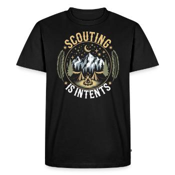Scout Leader Scouting Campfire Camping Tent - Men's Premium Organic T-Shirt - black - Front - Nico (187cm)