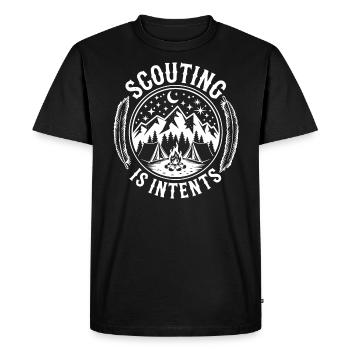 Scout Leader Scouting Campfire Camping Tent - Men's Premium Organic T-Shirt - black - Front - Nico (187cm)