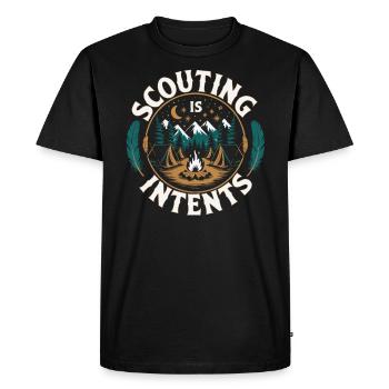Scout Leader Scouting Campfire Camping Tent - Men's Premium Organic T-Shirt - black - Front - Nico (187cm)