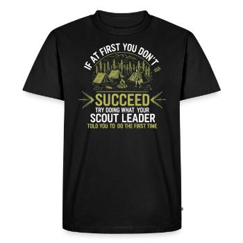 Scout Leader Scouting Campfire Camping Tent - Men's Premium Organic T-Shirt - black - Front - Nico (187cm)