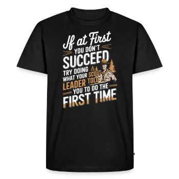 Scout Leader Scouting Campfire Camping Tent - Men's Premium Organic T-Shirt - black - Front - Nico (187cm)