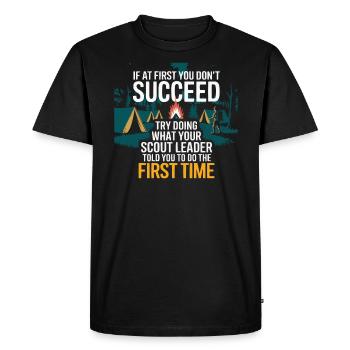 Scout Leader Scouting Campfire Camping Tent - Men's Premium Organic T-Shirt - black - Front - Nico (187cm)