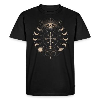 Cosmic Energy Life Energy Universal Force - Men's Premium Organic T-Shirt - black - Front - Nico (187cm)