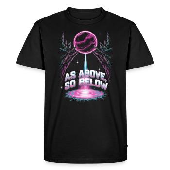 Cosmic Energy Life Energy Universal Force - Men's Premium Organic T-Shirt - black - Front - Nico (187cm)