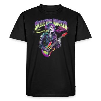 Skeleton Guitar Player Bones Guitarist Musician - Men's Premium Organic T-Shirt - black - Front - Nico (187cm)