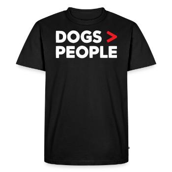 Anti Human Pro Dog Lover Puppy Owner Pup Doggy - Men's Premium Organic T-Shirt - black - Front - Nico (187cm)