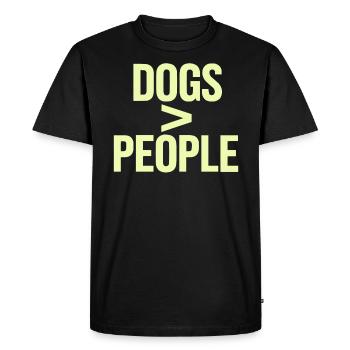 Anti Human Pro Dog Lover Puppy Owner Pup Doggy - Men's Premium Organic T-Shirt - black - Front - Nico (187cm)