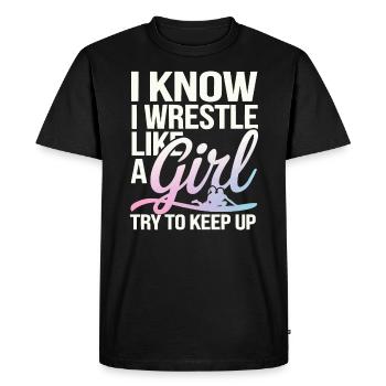Filles Lutte Lutte Grappling Lutteuse Fille - T-shirt Premium bio Homme - noir - Devant - Nico (187cm)