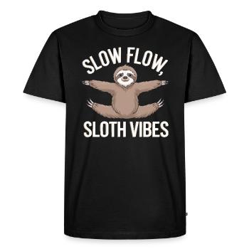 Lazy Sloth Yoga Zen Meditation Yoga Instructor - Men's Premium Organic T-Shirt - black - Front - Nico (187cm)
