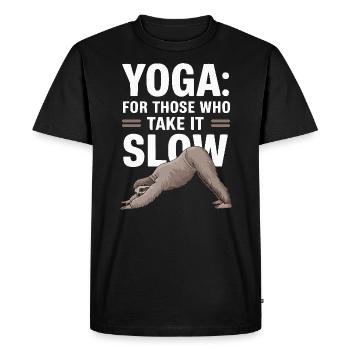 Lazy Sloth Yoga Méditation Zen Instructeur de Yoga - T-shirt Premium bio Homme - noir - Devant - Nico (187cm)