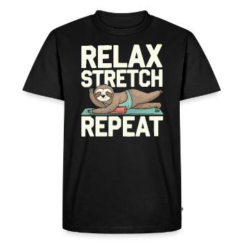 Lazy Sloth Yoga Méditation Zen Instructeur de Yoga - T-shirt Premium bio Homme - noir - Devant - Nico (187cm)