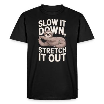 Lazy Sloth Yoga Méditation Zen Instructeur de Yoga - T-shirt Premium bio Homme - noir - Devant - Nico (187cm)