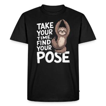 Lazy Sloth Yoga Zen Meditation Yoga Instructor - Men's Premium Organic T-Shirt - black - Front - Nico (187cm)