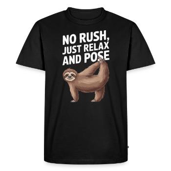 Lazy Sloth Yoga Méditation Zen Instructeur de Yoga - T-shirt Premium bio Homme - noir - Devant - Nico (187cm)