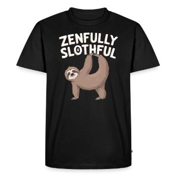 Lazy Sloth Yoga Méditation Zen Instructeur de Yoga - T-shirt Premium bio Homme - noir - Devant - Nico (187cm)
