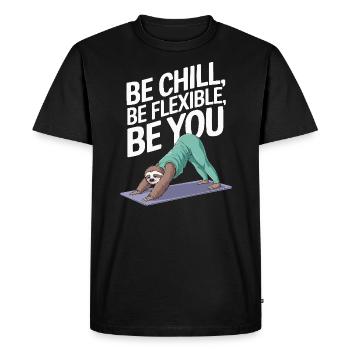 Lazy Sloth Yoga Méditation Zen Instructeur de Yoga - T-shirt Premium bio Homme - noir - Devant - Nico (187cm)
