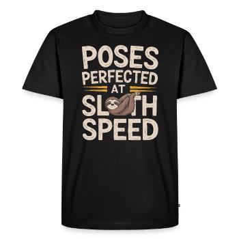 Lazy Sloth Yoga Zen Meditation Yoga Instructor - Men's Premium Organic T-Shirt - black - Front - Nico (187cm)