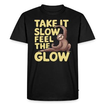Lazy Sloth Yoga Méditation Zen Instructeur de Yoga - T-shirt Premium bio Homme - noir - Devant - Nico (187cm)