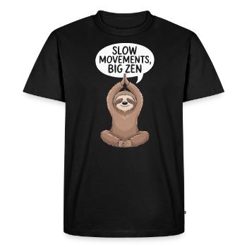 Lazy Sloth Yoga Méditation Zen Instructeur de Yoga - T-shirt Premium bio Homme - noir - Devant - Nico (187cm)