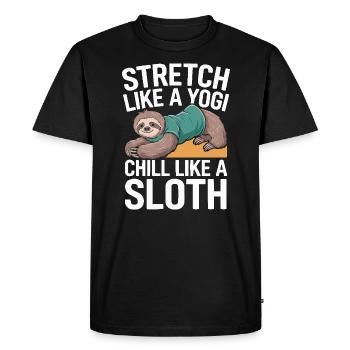 Lazy Sloth Yoga Zen Meditation Yoga Instructor - Men's Premium Organic T-Shirt - black - Front - Nico (187cm)