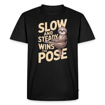 Lazy Sloth Yoga Zen Meditation Yoga Instructor - Men's Premium Organic T-Shirt - black - Front - Nico (187cm)