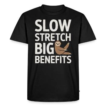 Lazy Sloth Yoga Méditation Zen Instructeur de Yoga - T-shirt Premium bio Homme - noir - Devant - Nico (187cm)