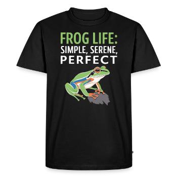 Grenouille verte américaine Amoureux de l’animal Grenouille Crapaud - T-shirt Premium bio Homme - noir - Devant - Nico (187cm)