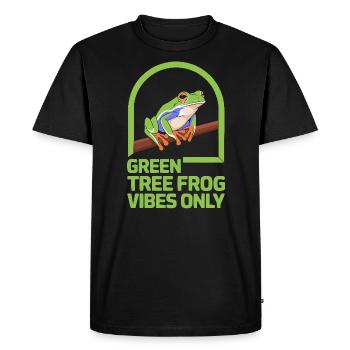 Grenouille verte américaine Amoureux de l’animal Grenouille Crapaud - T-shirt Premium bio Homme - noir - Devant - Nico (187cm)
