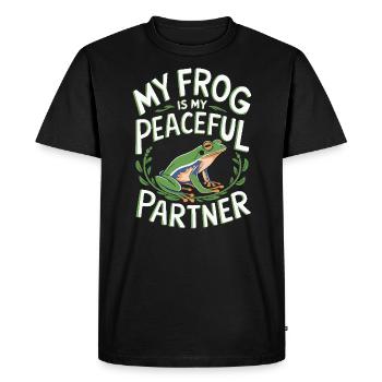 Grenouille verte américaine Amoureux de l’animal Grenouille Crapaud - T-shirt Premium bio Homme - noir - Devant - Nico (187cm)