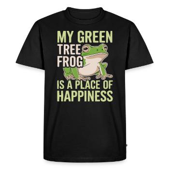 Grenouille verte américaine Amoureux de l’animal Grenouille Crapaud - T-shirt Premium bio Homme - noir - Devant - Nico (187cm)