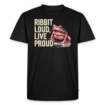 Tomate Grenouille Amoureux Animal Amphibien Grenouille Crapaud - T-shirt Premium bio Homme - noir - Devant - Nico (187cm)