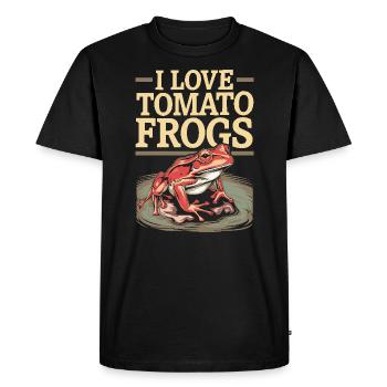 Tomate Grenouille Amoureux Animal Amphibien Grenouille Crapaud - T-shirt Premium bio Homme - noir - Devant - Nico (187cm)