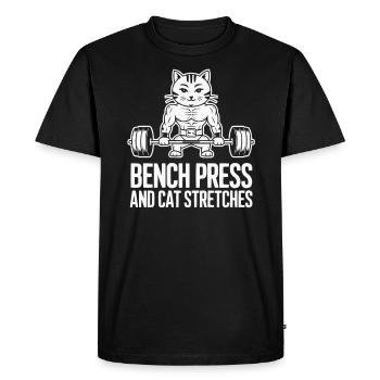 Instructeur de salle de musculation pour chats - T-shirt Premium bio Homme - noir - Devant - Nico (187cm)